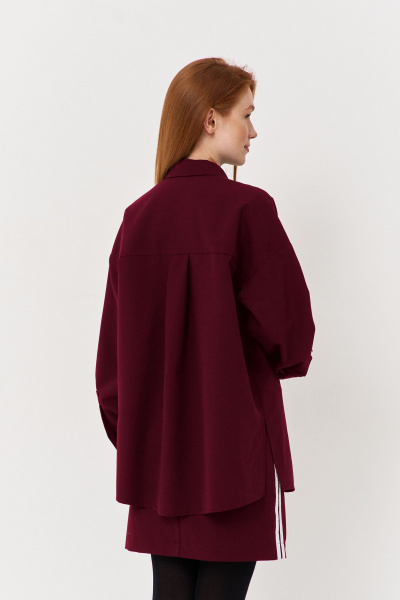 Рубашка и юбка в классическом стиле из костюмной ткани FLAIM 1115.02 марсала - фото 6