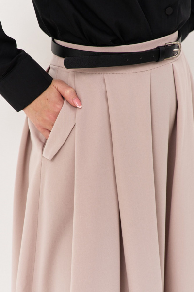 Юбка свободного кроя с клапанами из текстильной ткани FLAIM 1117.02 бежевый - фото 7