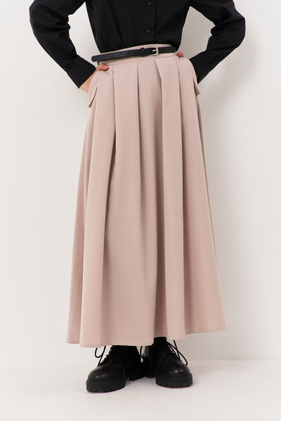 Юбка свободного кроя с клапанами из текстильной ткани FLAIM 1117.02 бежевый - фото 2