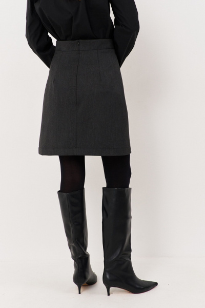 Костюм двойка женский жакет и спідка из костюмной ткани FLAIM 1118 серый_графит - фото 10