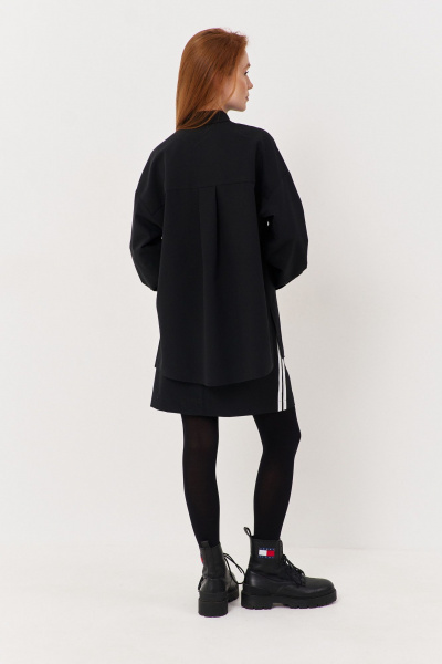 Рубашка свободного силуэта с накладными карманами FLAIM 1125.01 черный - фото 3