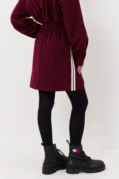 Юбка с карманами из костюмной ткани с шнурками FLAIM 1126.02 марсала - фото 4