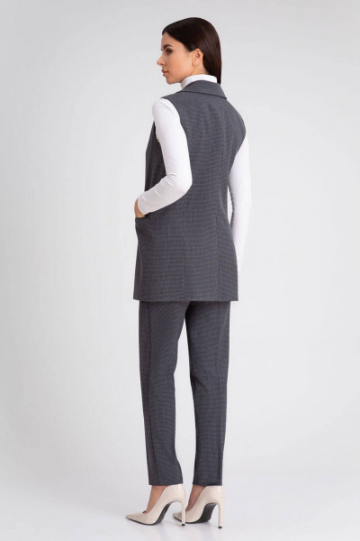 Деловой костюм с жилетом и классическими брюками IVARI 20403/1 гусиная_лапка - фото 3