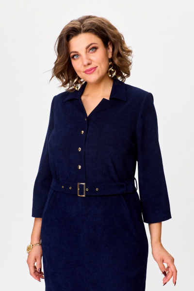 Вельветовое платье полуприлегающего силуэта с карманами БАГРЯНИЦА 2240 - фото 6