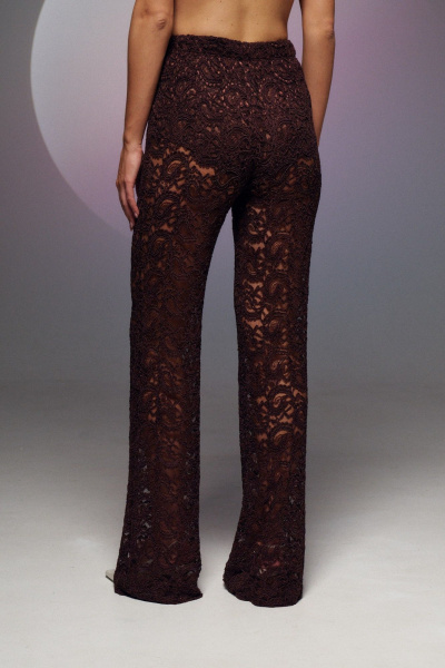 Брюки кружевные нарядные в коричневом цвете Prestige 4930 коричневый - фото 2