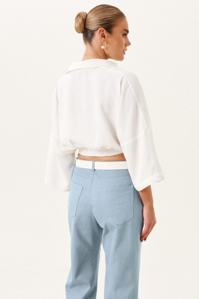 Джинсы прямого кроя с отделочной тесьмой и карманами Prestige 5022 голубой - фото 6