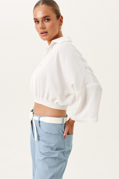 Джинсы прямого кроя с отделочной тесьмой и карманами Prestige 5022 голубой - фото 5