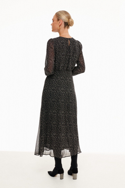 Платье А-силуэта из вискозы с складками и потайной застежкой Prestige 5251 черный - фото 3