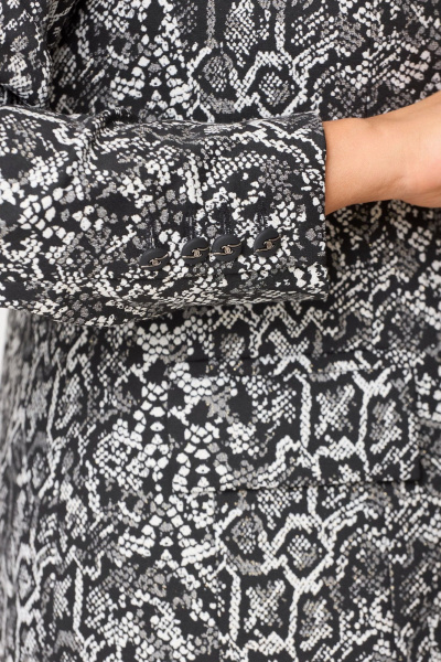 Жакет и юбка из текстиля: деловой классический комплект БелЭльСтиль 866-2_99_22+597-2-47-22 черный_дизайн+черный_однотон - фото 7