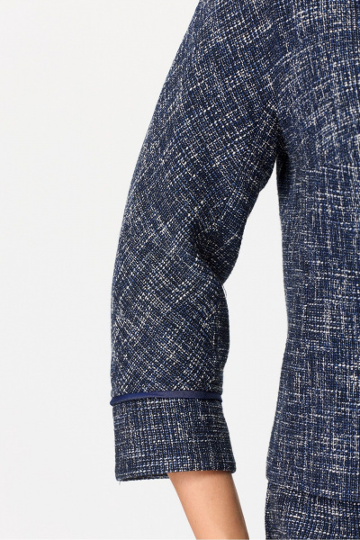 Деловой костюм с жакетом и юбкой из текстиля DaLi 3455.2 синий меланж - фото 4