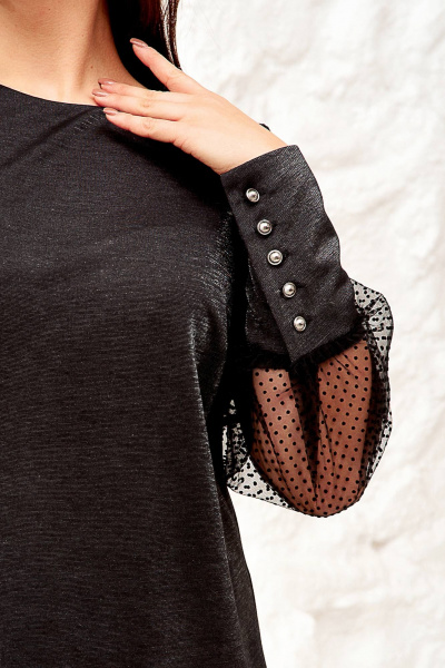 Блуза из турецкого трикотажа с люрексом для plus size Gold Style 2583 - фото 3