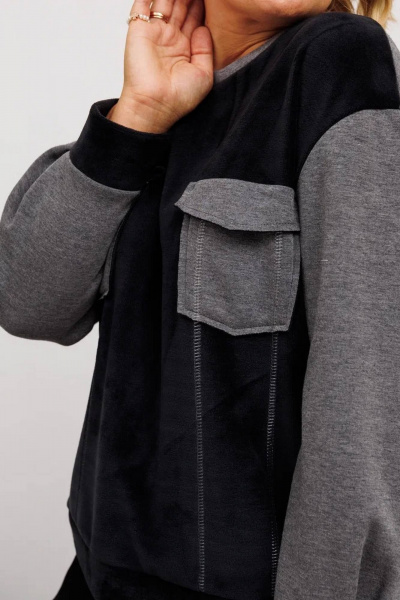 Джемпер из трикотажа с декоративными строчками Runella 1642 - фото 4