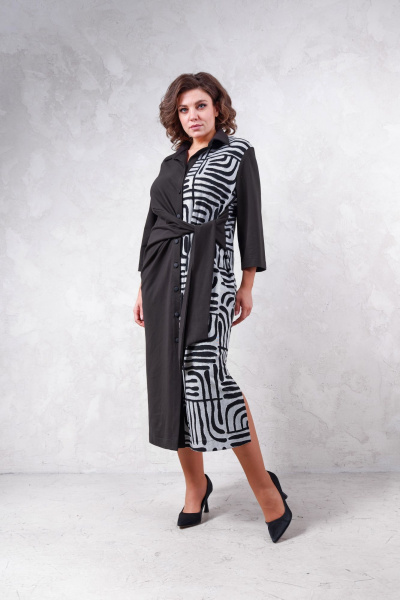 Платье миди с запахом и рукавом 7/8 из трикотажных полотен Avanti 1664 - фото 3