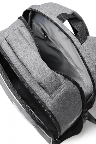 Рюкзак на одно отделение со стяжным ремнем и ручкой-петлей Galanteya 41223.24с85к45 серый_св. - фото 5
