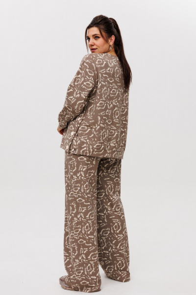 Костюм 2-ка с брюками палаццо и свитшотом с ярким принтом Anelli 1494 кардамоновый_жираф - фото 8