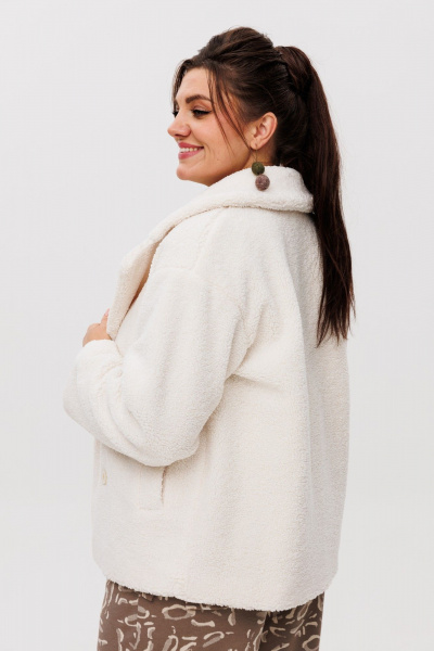 Жакет короткий в стиле casual из искусственного меха с принтами Anelli 1421 тэдди - фото 5