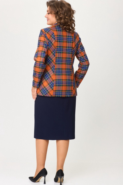 Жакет из текстиля с углубленным кроем и рельефами БелЭльСтиль 412-3_03_22 терракот - фото 6