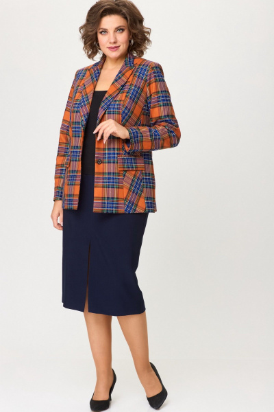 Жакет из текстиля с углубленным кроем и рельефами БелЭльСтиль 412-3_03_22 терракот - фото 5