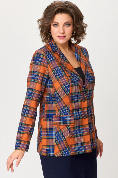 Жакет из текстиля с углубленным кроем и рельефами БелЭльСтиль 412-3_03_22 терракот - фото 4