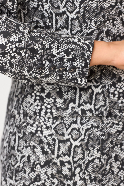 Жакет деловой удлиненный из текстильной ткани БелЭльСтиль 866-2_99_22 черный_дизайн - фото 4