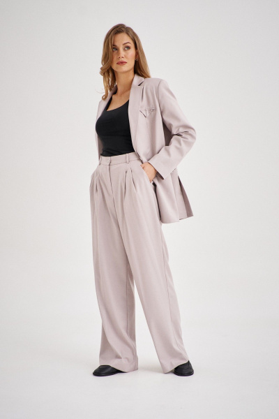 Серый деловой жакет свободного кроя EZER 1042 - фото 6