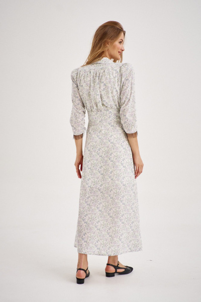 Миди-платье с вырезом, оборками и бантом на рукавах EZER 1501 - фото 7