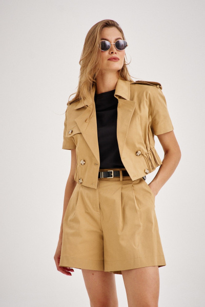 Летний сафари-костюм с укороченным жакетом и шортами EZER 2073 - фото 2