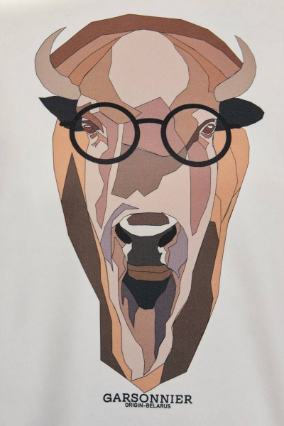 Белый демисезонный джемпер из хлопка с принтом Garsonnier 140016.005.48 - фото 6