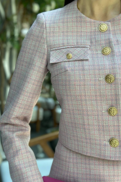 Короткий жакет в стиле Шанель из текстиля Garsonnier 130012.058 - фото 6