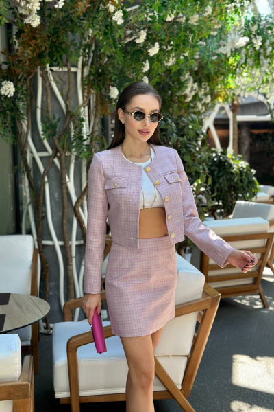 Короткий жакет в стиле Шанель из текстиля Garsonnier 130012.058 - фото 4