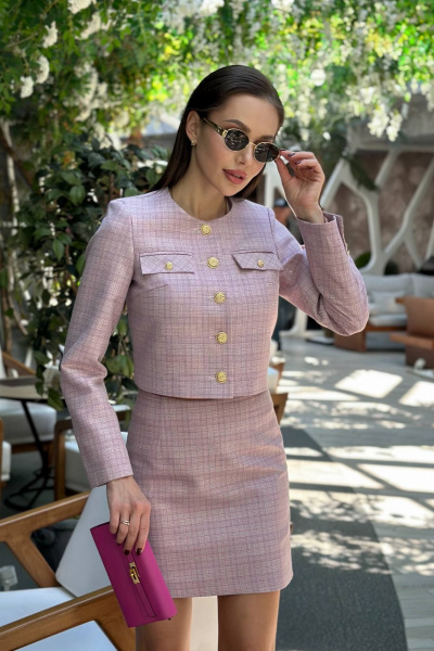 Короткий жакет в стиле Шанель из текстиля Garsonnier 130012.058 - фото 1