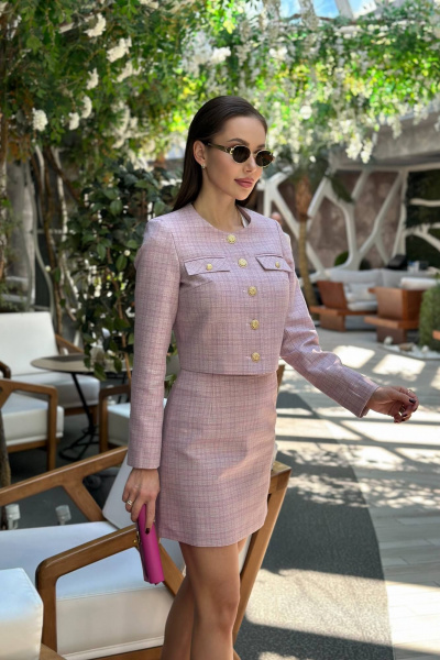 Короткий жакет в стиле Шанель из текстиля Garsonnier 130012.058 - фото 3