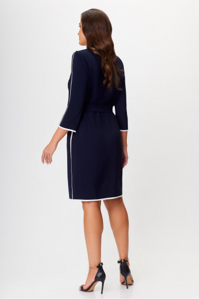 Демисезонное платье из текстиля длиной 98 см DaLi 5707 синее - фото 3