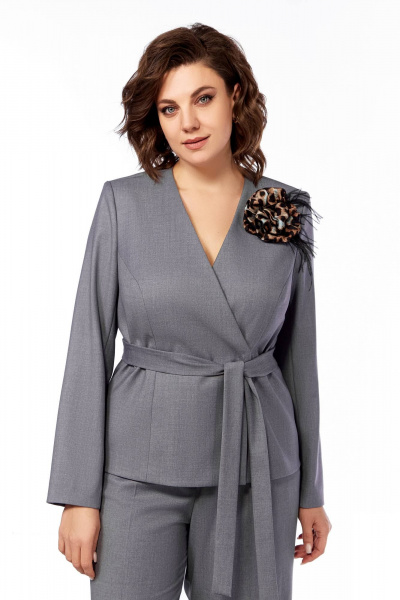 Брюки, жакет Ольга Стиль С-876 серый - фото 3