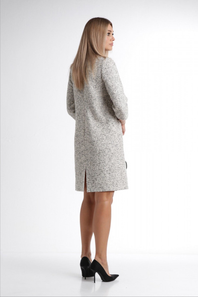 Платье прямого силуэта из рогожки с декоративной отделкой DOGGI 3747 мультиколор - фото 3