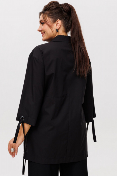 Рубашка свободного кроя из хлопка с удлиненной спинкой Anelli 1496 сумерки - фото 8