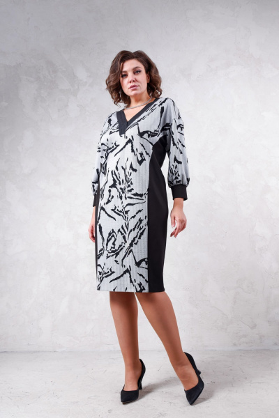 Прямое платье с V-образным вырезом из трикотажа Avanti 1645 - фото 1