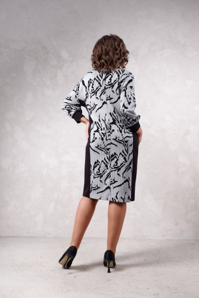 Прямое платье с V-образным вырезом из трикотажа Avanti 1645 - фото 3