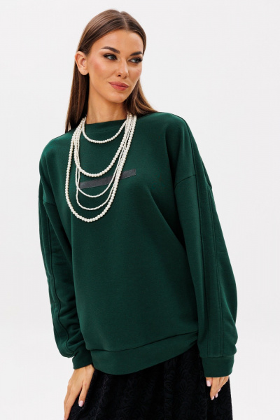 Свитшот oversize из трикотажа с лампасами и нашивкой Ларс Стиль 993/1 - фото 3