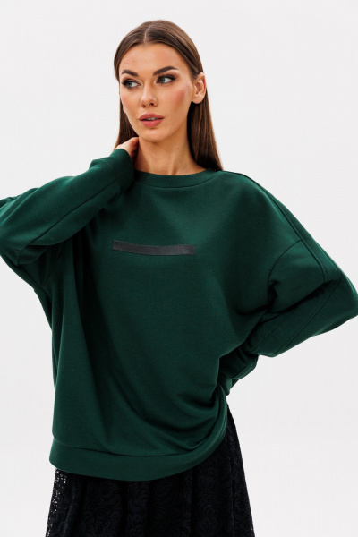 Свитшот oversize из трикотажа с лампасами и нашивкой Ларс Стиль 993/1 - фото 2