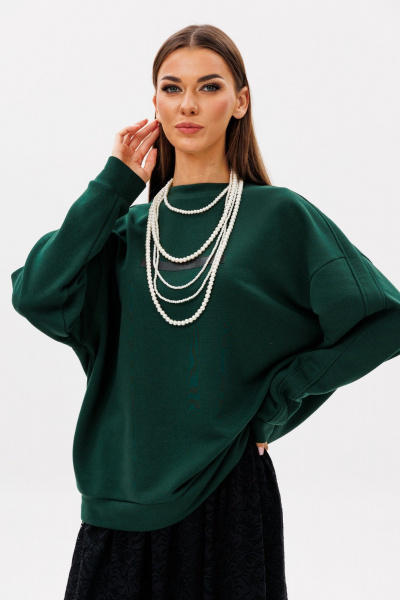 Свитшот oversize из трикотажа с лампасами и нашивкой Ларс Стиль 993/1 - фото 1