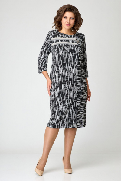 Платье Мишель стиль 1081-1 черно-белый - фото 3