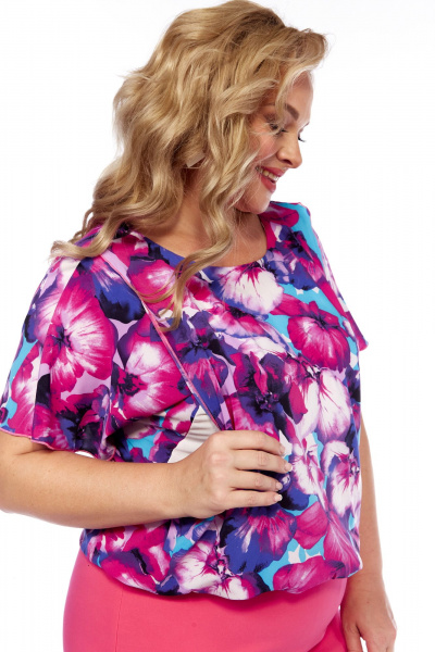 Платье-футляр с бантом и эффектным лифом Abbi 1039 розовый - фото 7