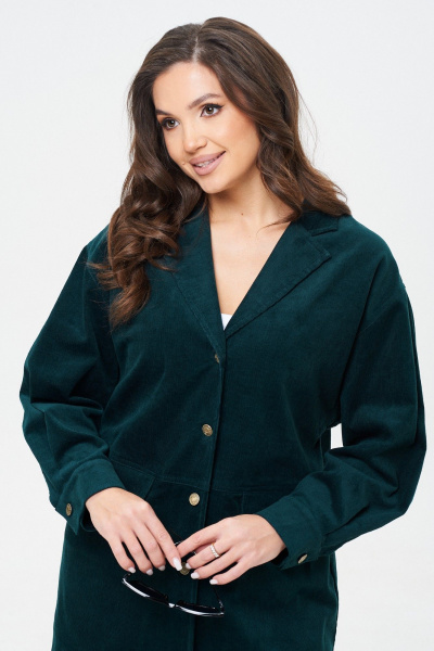 Брюки и жакет вельветовые зауженные демисезон TVIN 7822 темно-бирюзовый - фото 8