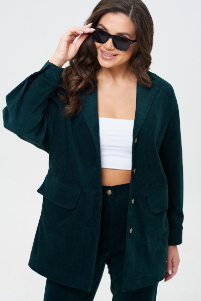 Брюки и жакет вельветовые зауженные демисезон TVIN 7822 темно-бирюзовый - фото 5