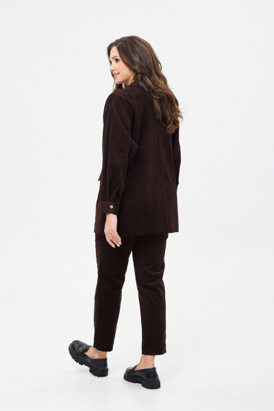 Брюки и жакет вельветовые зауженные демисезон TVIN 7822 шоколад - фото 10