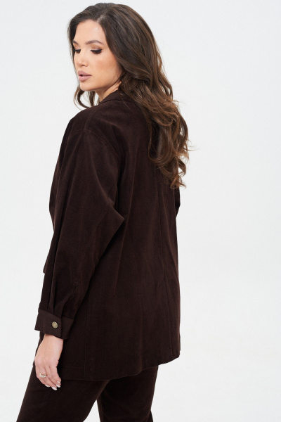 Брюки и жакет вельветовые зауженные демисезон TVIN 7822 шоколад - фото 9