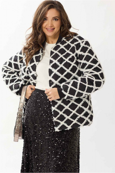 Куртка утепленная прямого силуэта на молниях Mislana 1147 черный - фото 4