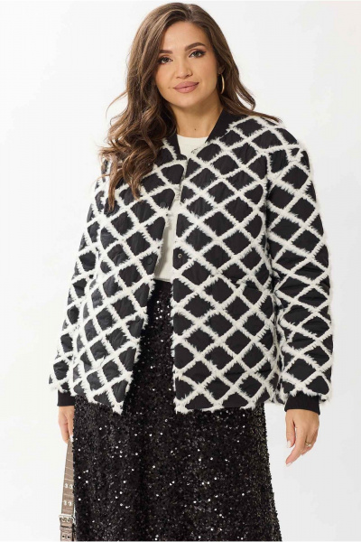 Куртка утепленная прямого силуэта на молниях Mislana 1147 черный - фото 1