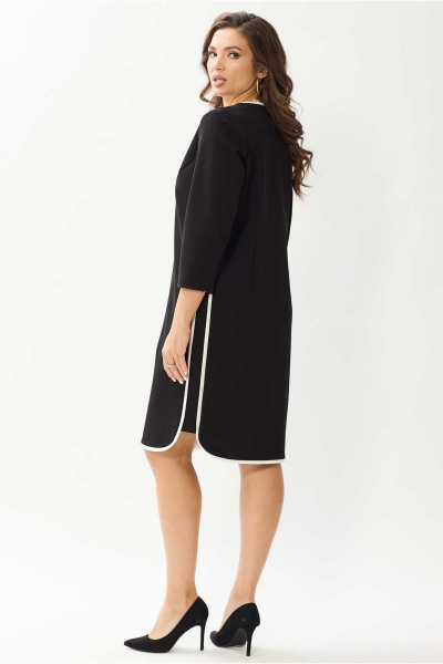 Платье из вискозы демисезонное деловое и на каждый день Mislana 1142 черный - фото 12